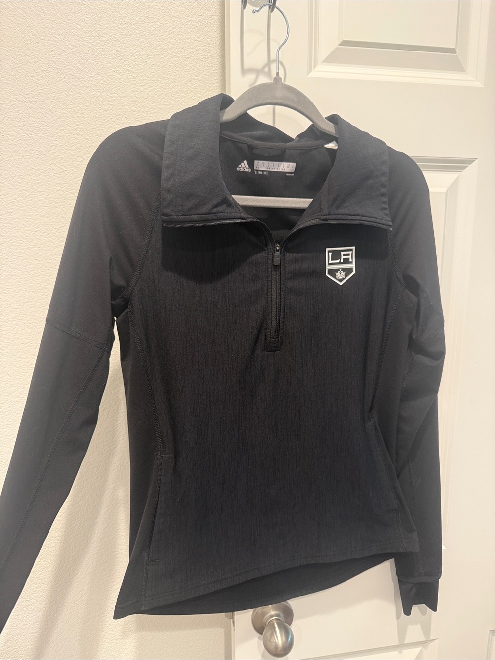 adidas Black LA Kings Half-Zip Pullover Hoodie